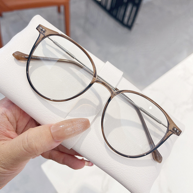 ZUEE új kék fény elleni szemüvegek kék fényt blokkoló női férfi számítógépes túlméretezett átlátszó, kerek rövidlátó szemüvegek