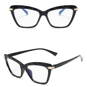 Дамска мода котешко око анти синя светлина очила котешко око черна рамка блокираща синя светлина компютър прозрачни лещи очила очила