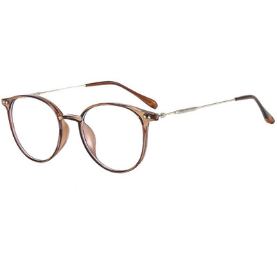 Metal TR90 Ochelari de blocare a luminii albastre, femei, bărbați, retro, ochelari rotunzi, rame, anti-razele albastre, ochelari transparente, ochelari de culoare