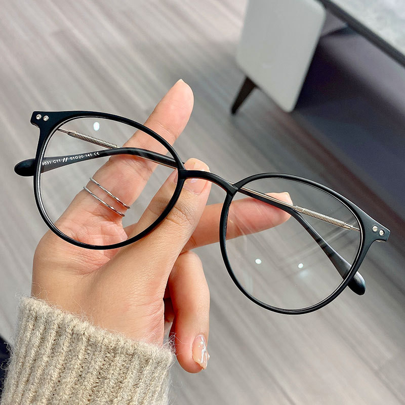 Fém TR90 kék fény blokkoló szemüvegek női férfi retro kerek szemüvegkeretek anti kék sugarak átlátszó szemüvegek Oculos De Grau