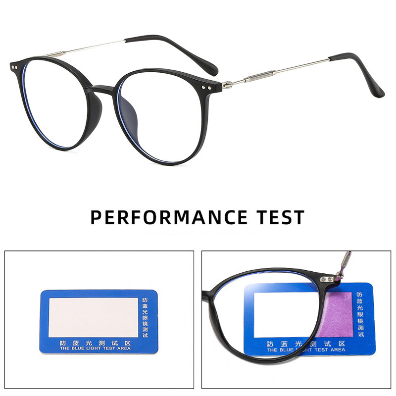 Fém TR90 kék fény blokkoló szemüvegek női férfi retro kerek szemüvegkeretek anti kék sugarak átlátszó szemüvegek Oculos De Grau