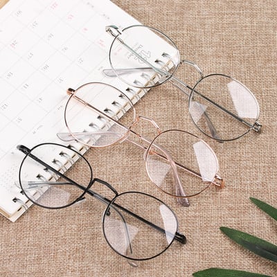 2021-es évjáratú optikai szemüvegek női férfi túlméretezett fém kerek szemüvegek keret Látásápolás Olvasószemüvegek Szemüvegek Nincs fokozat
