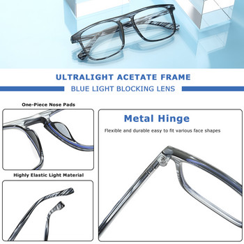 CRIXALIS Brand Design Квадратни очила против умора със синя светлина Дамски мъжки ретро оптични четене за мъже Рамка за очила UV400