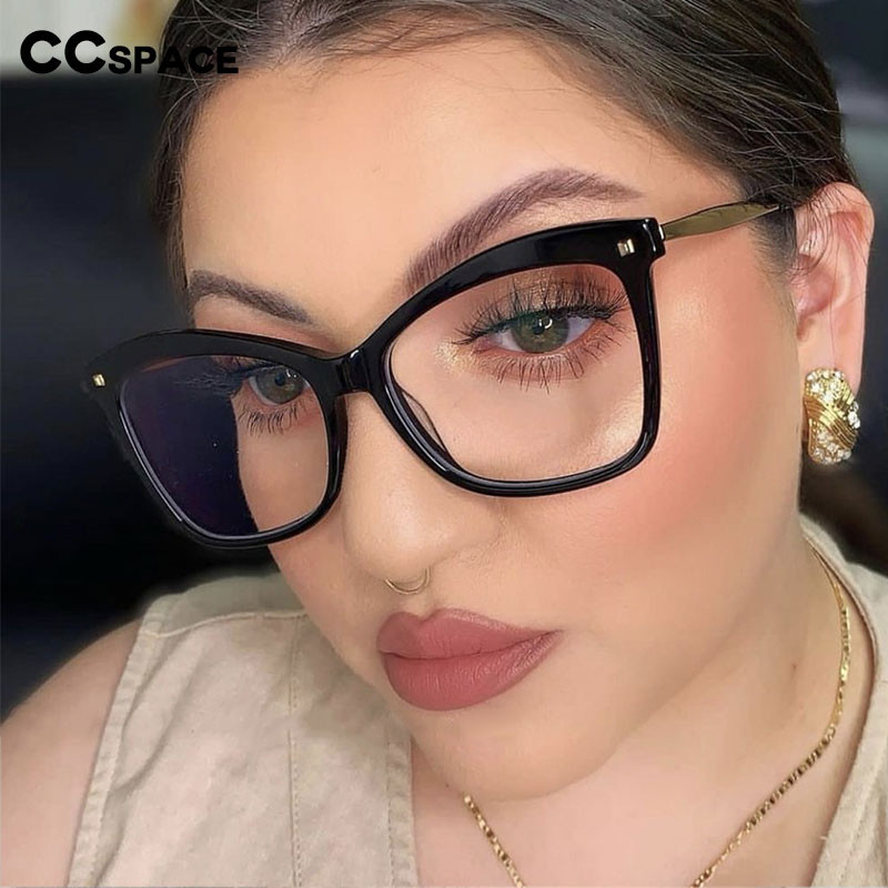 55532 Anti Blue Permatomi akinių rėmeliai Moteriški optiniai plastikiniai akinių rėmeliai Kompiuteriniai akiniai Receptiniai akiniai