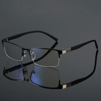 Бифокални очила за четене Прогресивни мултифокални пресбиопични очила Анти синя светлина Очила с половин рамка Мъже Жени +1,0~4,0