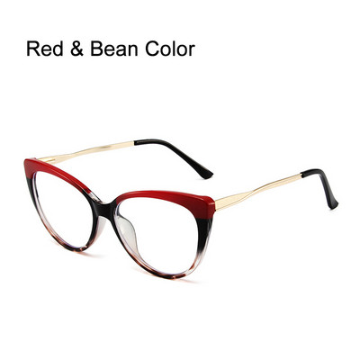 Moda TR90 Anti blocarea luminii albastre Rame de ochelari cu ochi de pisică Ochelari de vedere retro de designer de lux pentru femei Rama optică