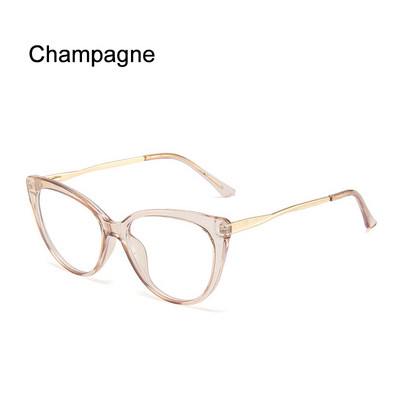 Moda TR90 Anti blocarea luminii albastre Rame de ochelari cu ochi de pisică Ochelari de vedere retro de designer de lux pentru femei Rama optică
