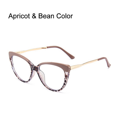 Moda TR90 Anti blocarea luminii albastre Rame de ochelari cu ochi de pisică Ochelari de vedere retro de designer de lux pentru femei Rama optică