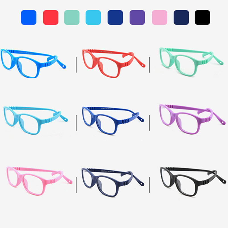 Gyerek szemüvegkeret Gyermek kék fényt blokkoló szemüvegek számítógépes hajlékony szemüvegek UV400 tükröződésgátló szűrő 2-10 kötéllel