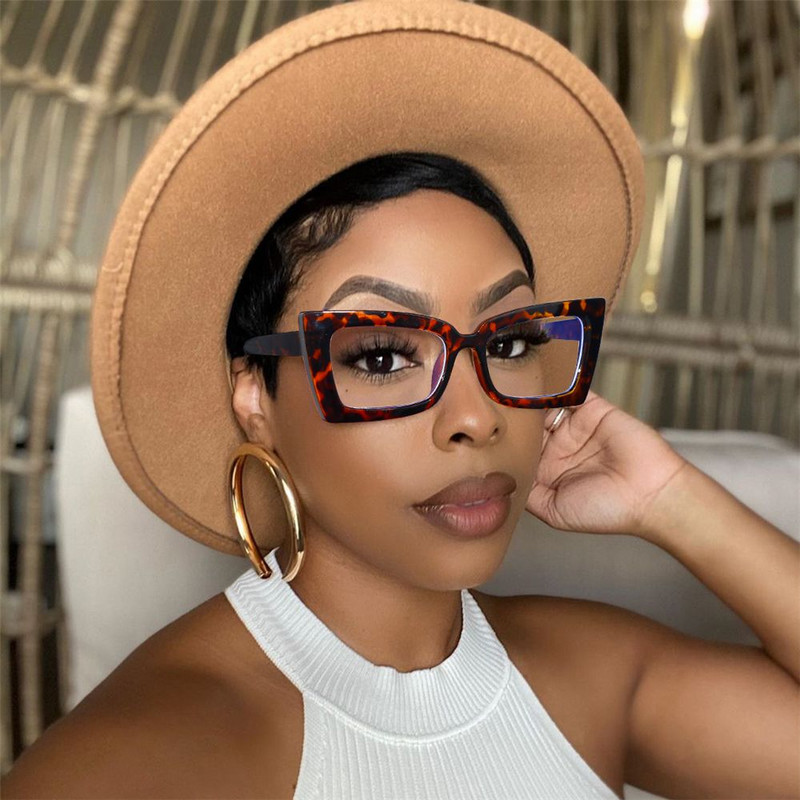 Vintage négyzet alakú keret antikék fény átlátszó szemüvegek uniszex macskaszem számítógépes szemüvegek átlátszó optikai üveg irodai szemüvegek