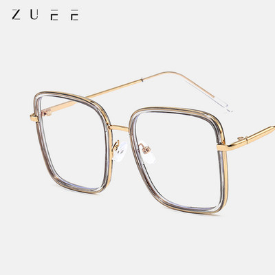 Ochelari pătrați cu ramă mare, anti-albastru, cadru de ochelari, ramă supradimensionată pentru computer, pentru femei și bărbați, ochelari optici pătrați, ochelari de vedere