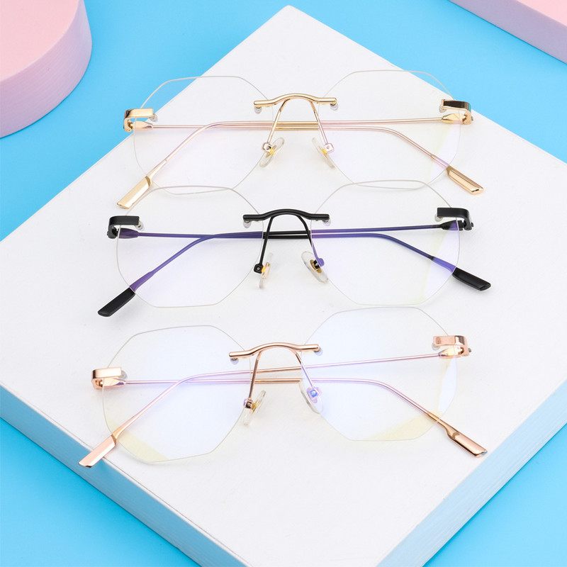 Anti Blue Light szemüvegek nőknek Férfi divatos keret nélküli szemüvegek Kék sugarakat blokkoló szemüvegek Szemvédelem Számítógépes szemüvegek