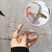 Μεταλλικός σκελετός Αντι-μπλε ελαφρύ γυαλιά Γυναικεία μόδα Απλό γυαλιά για άντρες Επίπεδα γυαλιά φακού Glitter Vintage γυαλιά μεγάλου σκελετού