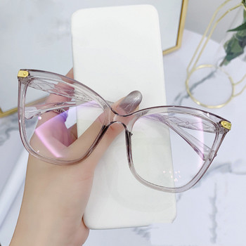2023 Нови очила с котешко око Анти-синя светлина за жени Мъжки модни ретро очила с големи рамки Оптични очила