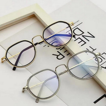 Fashion Anti Blue Light Γυαλιά Στρογγυλός Μεταλλικός Σκελετός για Άντρες Γυναικεία Προστασία ματιών για παιχνίδια υπολογιστή Classic Plain Spectacles