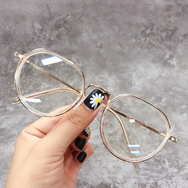 Divat Anti Blue Light Szemüvegek Kerek Fémkeret Férfi Női Számítógépes Játék Szemvédelem Klasszikus Sima Szemüveg