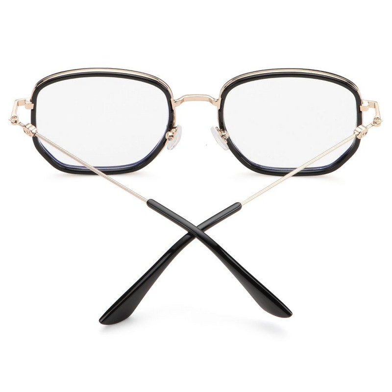 Divatos kis négyzet alakú, kék színű szemüvegek sugárzás elleni irodai szemüvegek számítógépes szemüvegek férfi női koreai fémkeretes szemüvegek