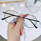 Ochelari de epocă anti-lumină albastră Poligon Ramă metalică Femei Bărbați Ochelari Brand Designer Moda Rame optice Ochelari pentru computer