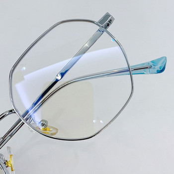 Vintage Anti-Blue Light γυαλιά Πολυγωνικό μεταλλικό σκελετό Γυναικεία ανδρικά γυαλιά Επώνυμα σχεδιαστής μόδας οπτικοί σκελετοί Γυαλιά υπολογιστών