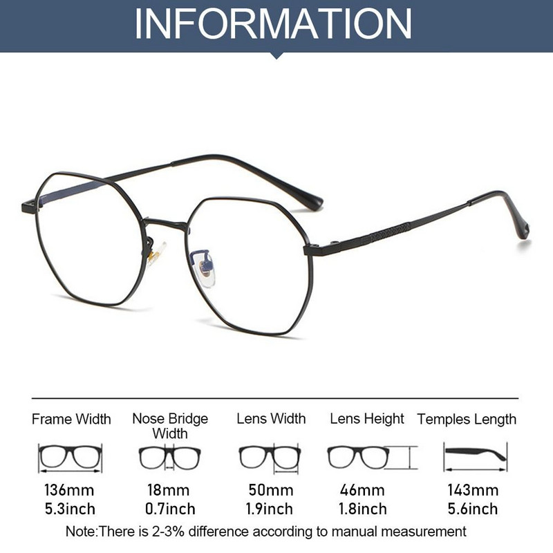 Vintage antikék világos szemüvegek sokszögű fémkeretes női férfi szemüveg márka tervező divat optikai keretek számítógépes szemüvegek