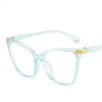 Модни очила с котешко око против синя светлина Дамски прозрачни компютърни очила Големи оптични очила, блокиращи синя светлина
