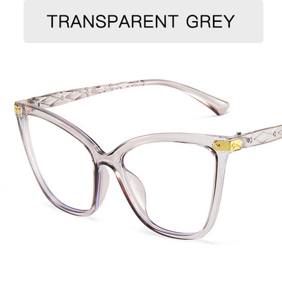 Ochelari de modă ochi de pisică anti-lumină albastră Ochelari de vedere transparenți pentru computer pentru femei Ochelari optici de blocare a luminii albastre supradimensionați