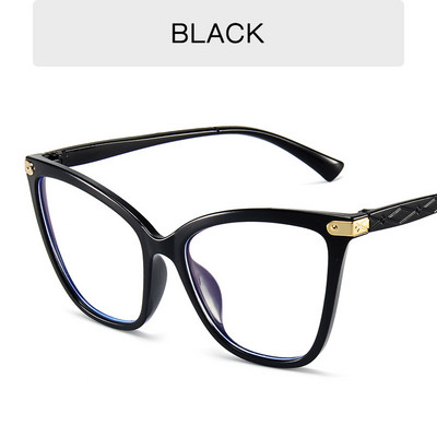 Ochelari de modă ochi de pisică anti-lumină albastră Ochelari de vedere transparenți pentru computer pentru femei Ochelari optici de blocare a luminii albastre supradimensionați