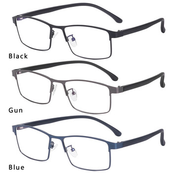 Модни винтидж очила против синя светлина Мъжки класически бизнес очила с метална рамка Очила с висока разделителна способност, блокиращи сини лъчи
