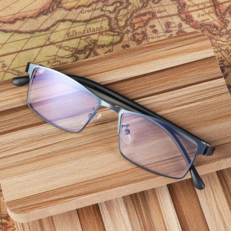 Divatos Vintage Anti Blue Light Szemüvegek Férfi Klasszikus Fémkeretes Üzleti Szemüvegek Nagyfelbontású kék sugarakat blokkoló lencseszemüvegek