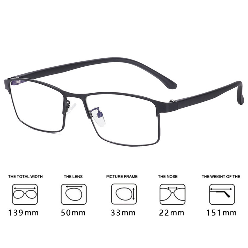 Divatos Vintage Anti Blue Light Szemüvegek Férfi Klasszikus Fémkeretes Üzleti Szemüvegek Nagyfelbontású kék sugarakat blokkoló lencseszemüvegek
