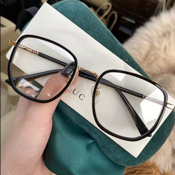 Свръхлеки сини блокиращи очила момиче ретро зелена рамка обикновени очила сини светли очила прозрачни очила Glasse за жени