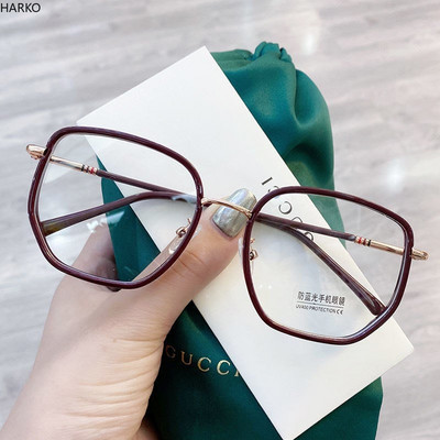 Ochelari cu blocare albastru ultra-deschis Ochelari retro cu cadru verde Ochelari cu lumină albastră Ochelari transparenți Ochelari pentru femei