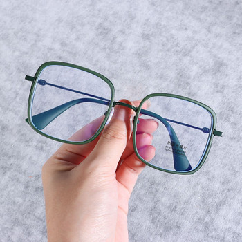Очила против синя светлина Дамски Мъжки Метални очила Прозрачни очила Оптични очила Квадратна рамка Прозрачна рамка на лещата Унисекс