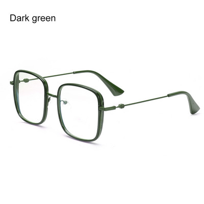 Ochelari anti-lumină albastră, femei, bărbați, ochelari de metal, ochelari clari, ochelari optici, cadru pătrat, lentile transparente, unisex