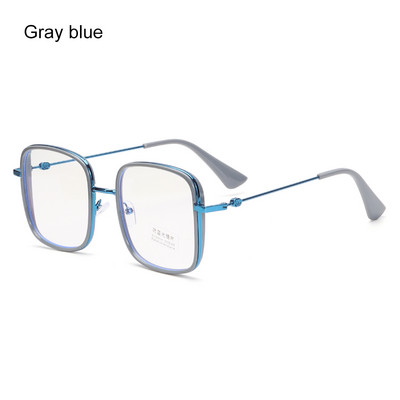 Ochelari anti-lumină albastră, femei, bărbați, ochelari de metal, ochelari clari, ochelari optici, cadru pătrat, lentile transparente, unisex