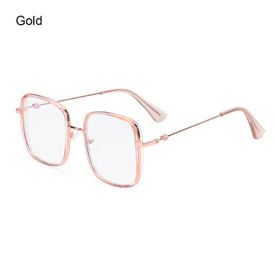 Ochelari anti-lumină albastră, femei, bărbați, ochelari de metal, ochelari clari, ochelari optici, cadru pătrat, lentile transparente, unisex