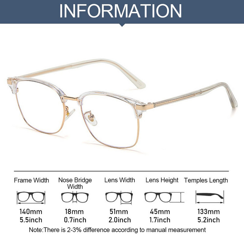 Férfi Női Tartós Szemvédő Irodai Ultrakönnyű Keret Antikék Világos Szemüvegek Számítógépes Szemüvegek Túlméretes szemüvegek