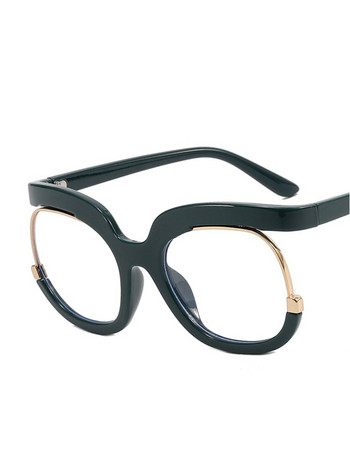 Прозрачни очила, блокиращи сините лъчи, големи рамки за очила, рамка за очила за жени 2023 г. Кръгли очила с тенденция против синя светлина