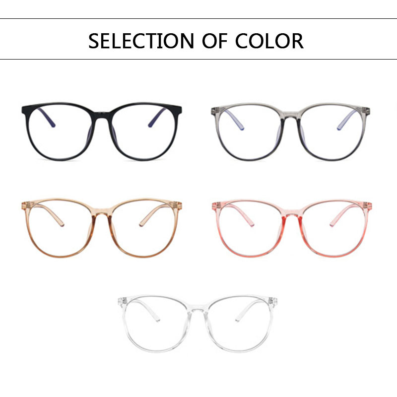 Anti-Blue-ray Nagy keretes, kerek szemüvegkeret Sima arcú Új szemüvegkeret Ultrakönnyű Art lapos lencse