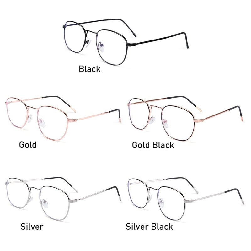 1 db Anti Blue Light Szemüvegek Női Férfi Hordozható Klasszikus Kerek Fémkeret Szemvédő Szemüvegek Ultrakönnyű Számítógépes Játékszemüvegek