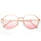 Ochelari de soare decorativi rotunzi rotunzi pentru femei, cu gradient anti-albastru, ochelari de soare pentru fete, ochelari cu nuanțe drăguțe coreene