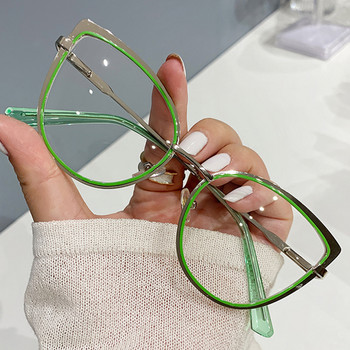 Retro Anti-Blue Light Γυναικεία γυαλιά γυαλιών Cat Eye Σκελετός Επώνυμα σχεδιαστής Oversized οπτικά γυαλιά Σκελετός Clear Glasses