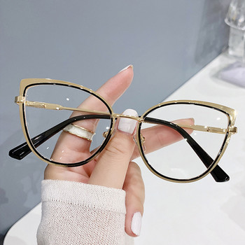 Ретро анти-синя светлина Рамки за дамски очила котешко око Маркови дизайнерски огромни рамки за оптични очила Прозрачни очила
