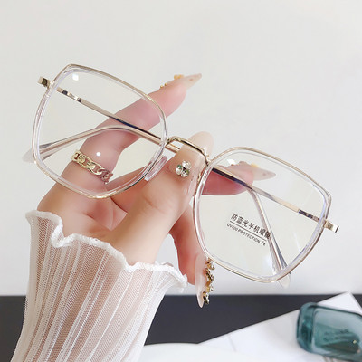 Ochelari de vedere retro anti-albastru pentru femei Ochi de pisică Rame de ochelari optici supradimensionați de designer de marcă Ochelari clari