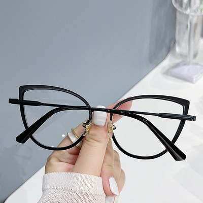 Ochelari de vedere retro anti-albastru pentru femei Ochi de pisică Rame de ochelari optici supradimensionați de designer de marcă Ochelari clari