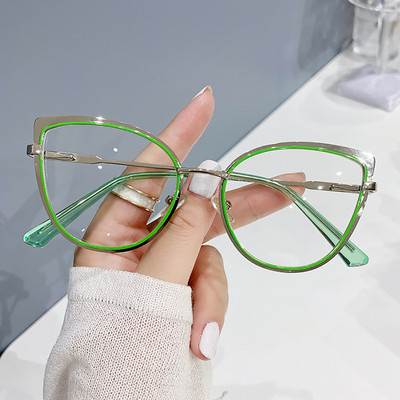 Ochelari de vedere retro anti-albastru pentru femei Ochi de pisică Rame de ochelari optici supradimensionați de designer de marcă Ochelari clari