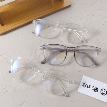 Очила против син лъч Дамски ретро овални рамки Прозрачни леопардови очила Очила за компютър Мъже и жени Корейски стил