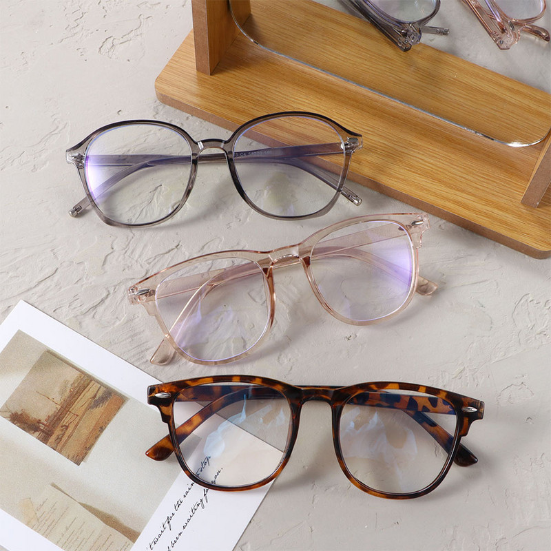 Anti Blue Ray szemüvegek női retro ovális kerettel átlátszó leopárd szemüvegek számítógépes szemüvegek férfi és női koreai stílusban