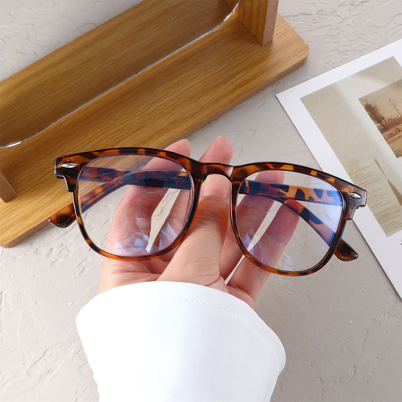 Anti Blue Ray szemüvegek női retro ovális kerettel átlátszó leopárd szemüvegek számítógépes szemüvegek férfi és női koreai stílusban