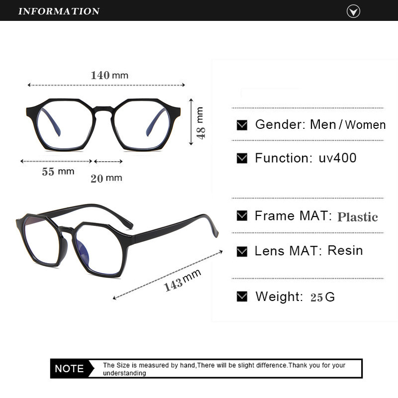 Kék fény elleni szemüvegek Női Férfi Sugárzásgátló Számítógépes Szemüvegek Játékszemüvegek Tiszta lencsés tükröződésmentes átlátszó szemüveg